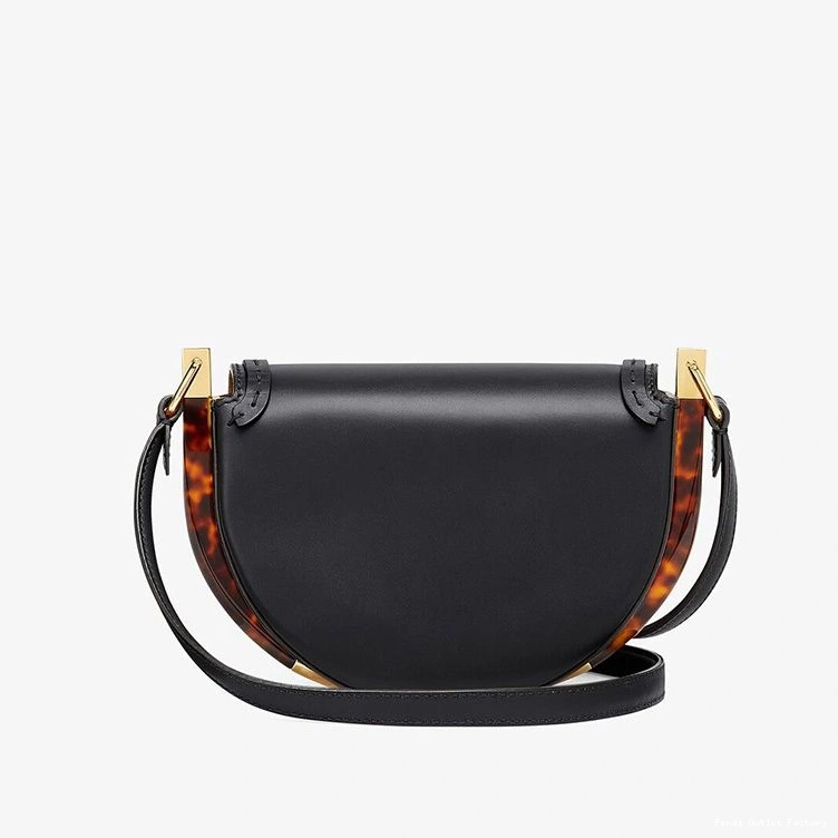 Cheap HOT Bag Fendi Black In Leather Calf ROMA Moonlight Logo 0728